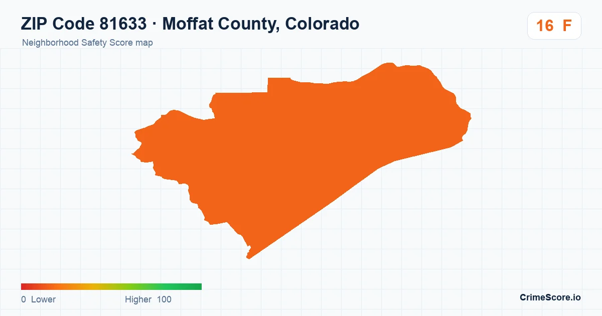 ZIP Code 81633 in Moffat County, Colorado neighborhood Safety Score map