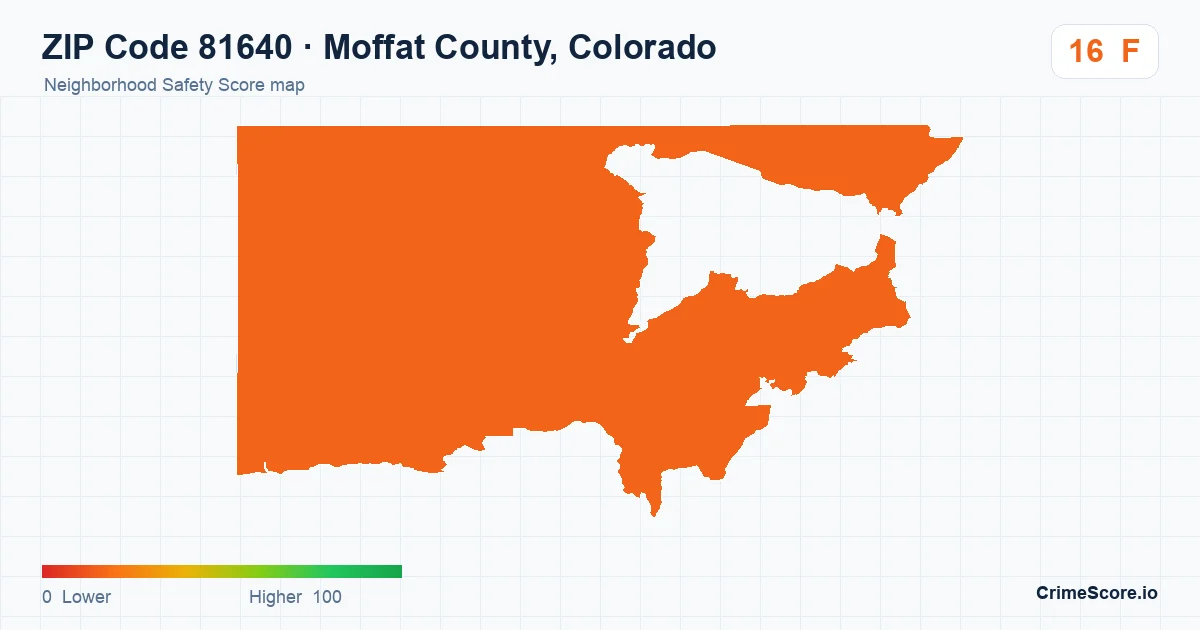 ZIP Code 81640 in Moffat County, Colorado neighborhood Safety Score map