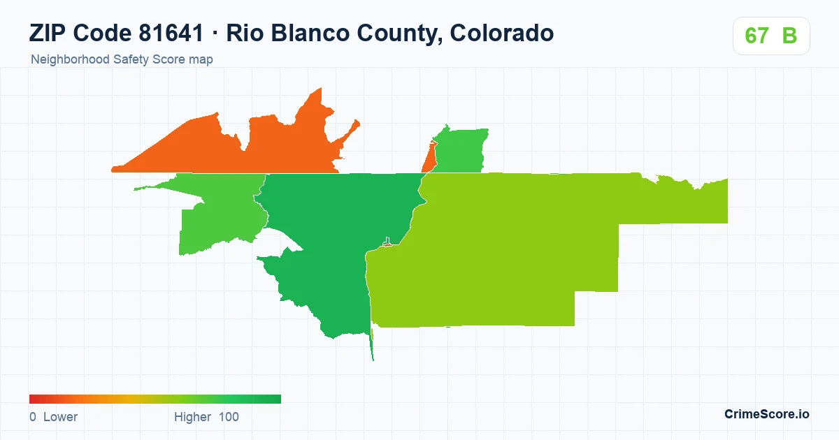 ZIP Code 81641 in Rio Blanco County, Colorado neighborhood Safety Score map