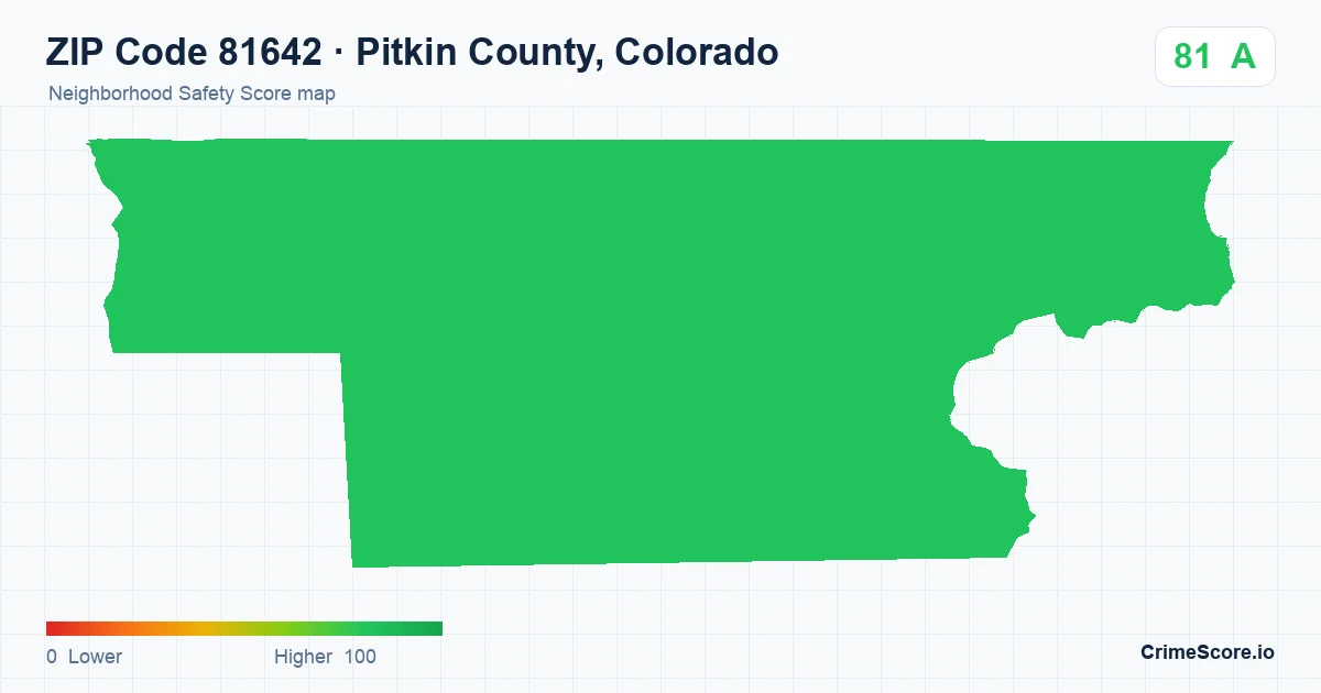 ZIP Code 81642 in Pitkin County, Colorado neighborhood Safety Score map