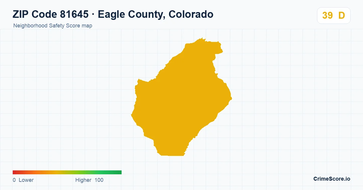 ZIP Code 81645 in Eagle County, Colorado neighborhood Safety Score map