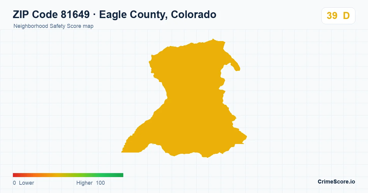 ZIP Code 81649 in Eagle County, Colorado neighborhood Safety Score map