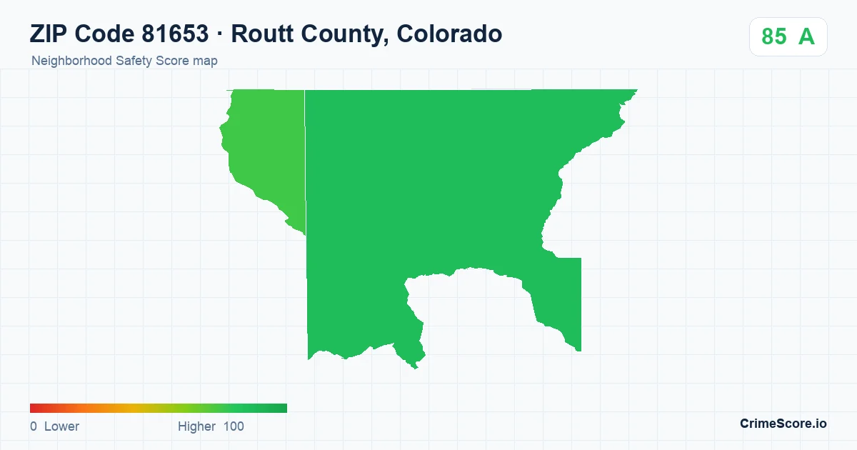 ZIP Code 81653 in Routt County, Colorado neighborhood Safety Score map