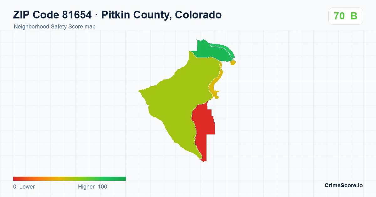 ZIP Code 81654 in Pitkin County, Colorado neighborhood Safety Score map