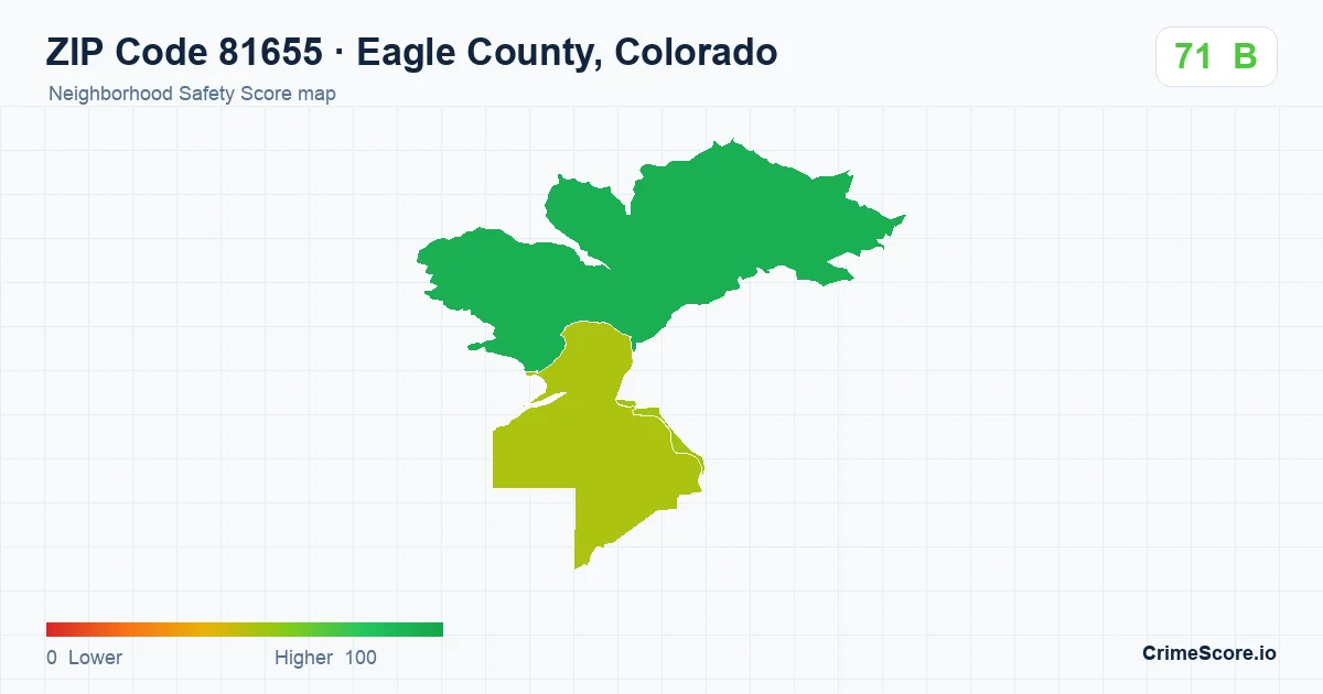 ZIP Code 81655 in Eagle County, Colorado neighborhood Safety Score map