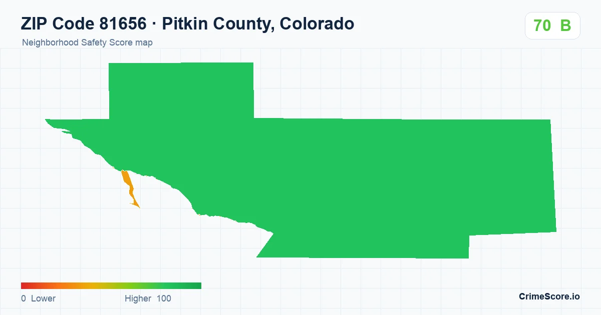 ZIP Code 81656 in Pitkin County, Colorado neighborhood Safety Score map
