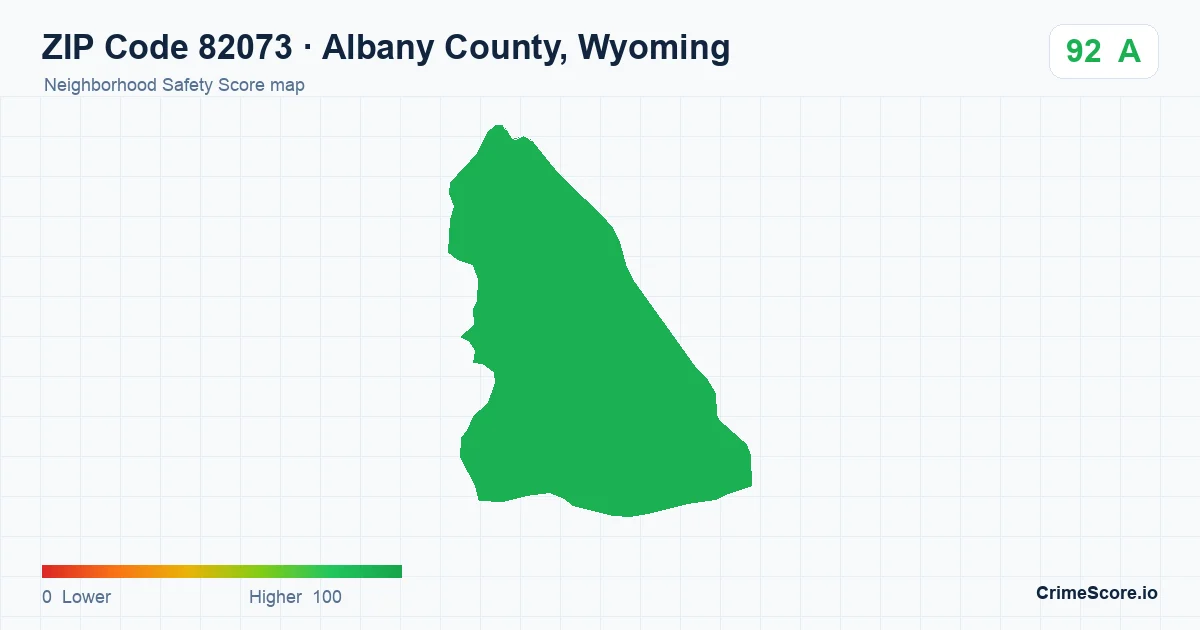 ZIP Code 82073 in Albany County, Wyoming neighborhood Safety Score map