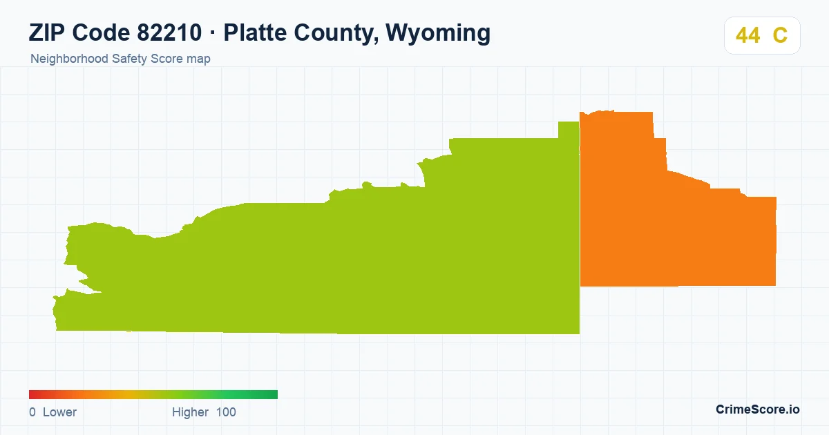 ZIP Code 82210 in Platte County, Wyoming neighborhood Safety Score map
