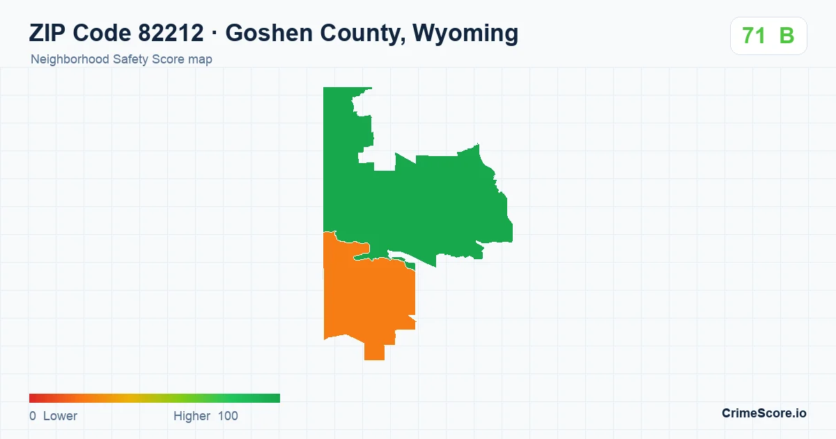 ZIP Code 82212 in Goshen County, Wyoming neighborhood Safety Score map