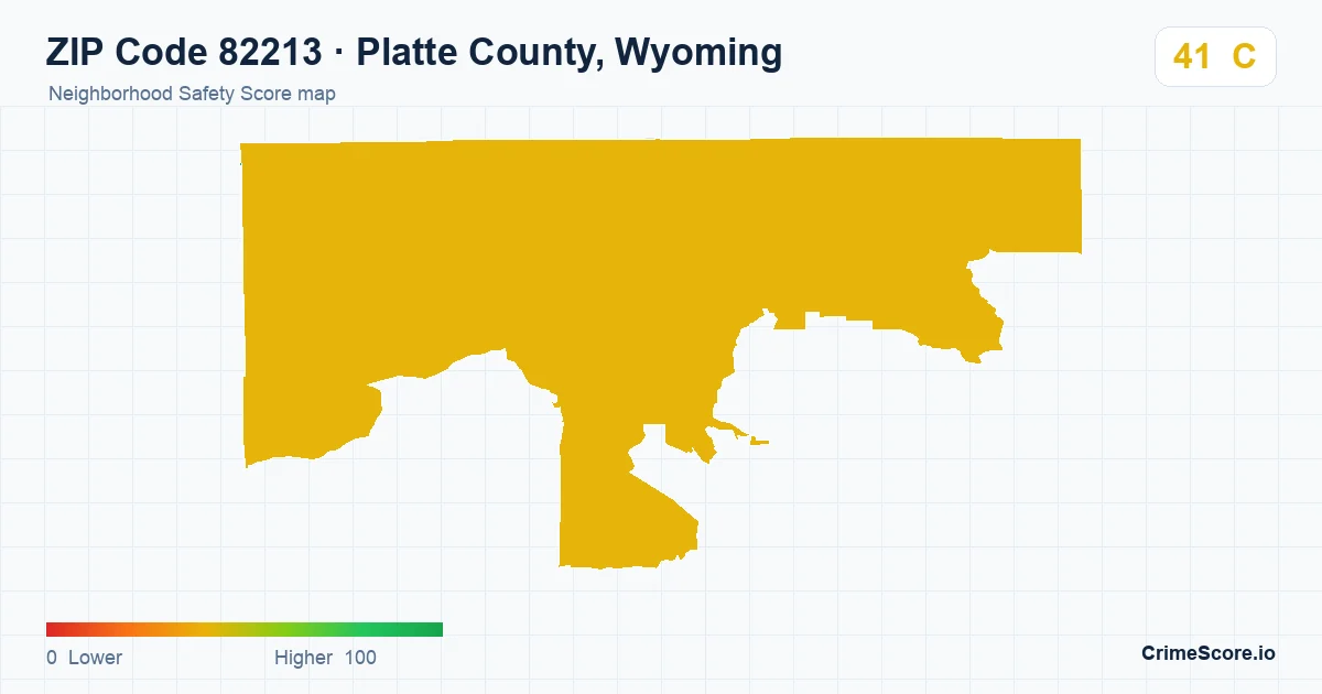 ZIP Code 82213 in Platte County, Wyoming neighborhood Safety Score map