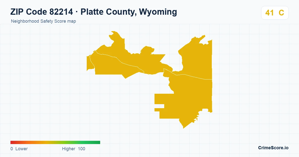 ZIP Code 82214 in Platte County, Wyoming neighborhood Safety Score map