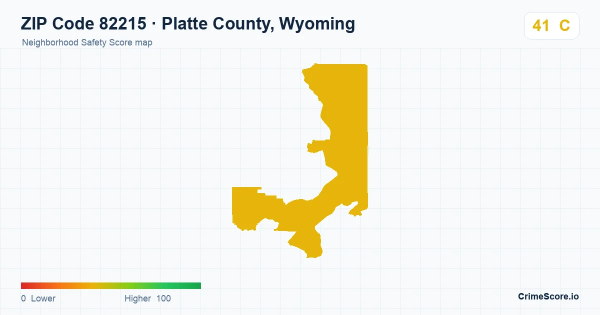 ZIP Code 82215 in Platte County, Wyoming neighborhood Safety Score map