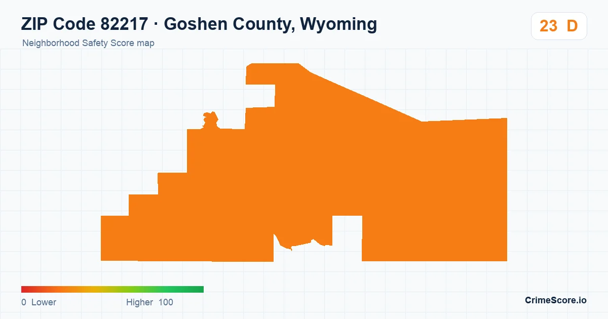 ZIP Code 82217 in Goshen County, Wyoming neighborhood Safety Score map