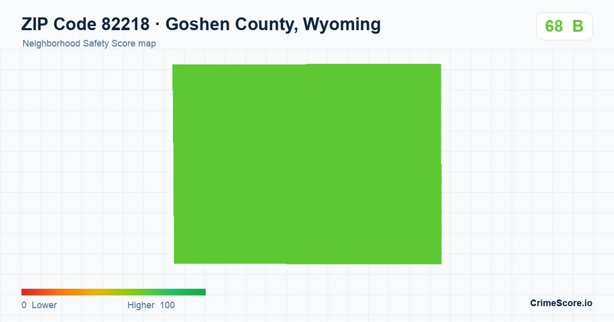 ZIP Code 82218 in Goshen County, Wyoming neighborhood Safety Score map