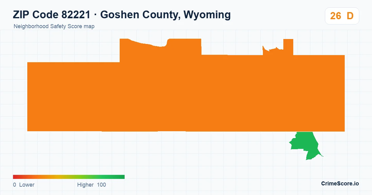 ZIP Code 82221 in Goshen County, Wyoming neighborhood Safety Score map
