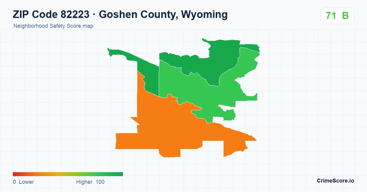 ZIP Code 82223 in Goshen County, Wyoming neighborhood Safety Score map