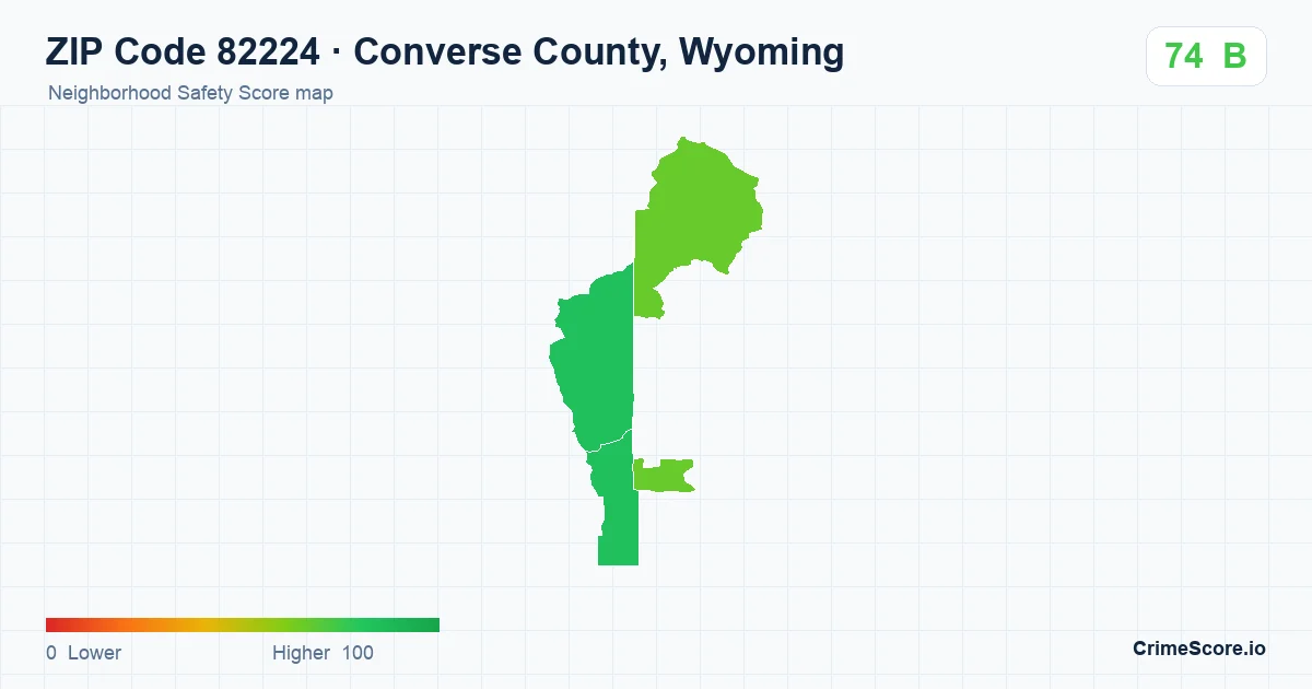 ZIP Code 82224 in Converse County, Wyoming neighborhood Safety Score map