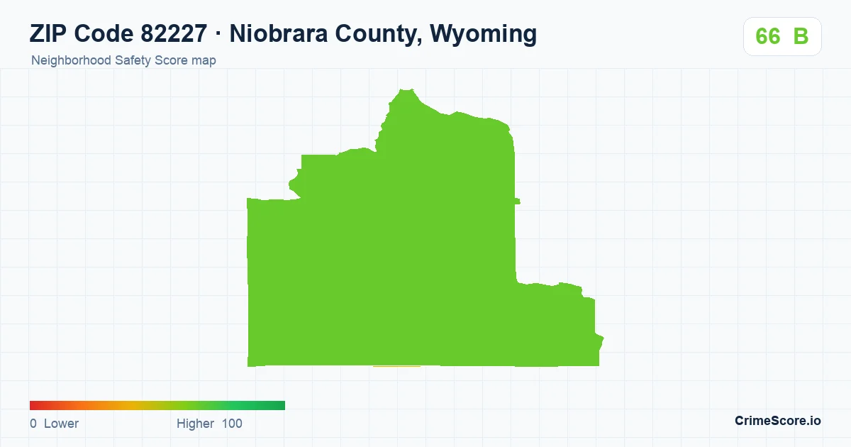 ZIP Code 82227 in Niobrara County, Wyoming neighborhood Safety Score map