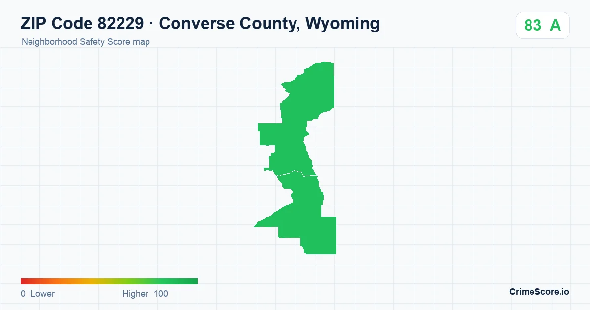 ZIP Code 82229 in Converse County, Wyoming neighborhood Safety Score map