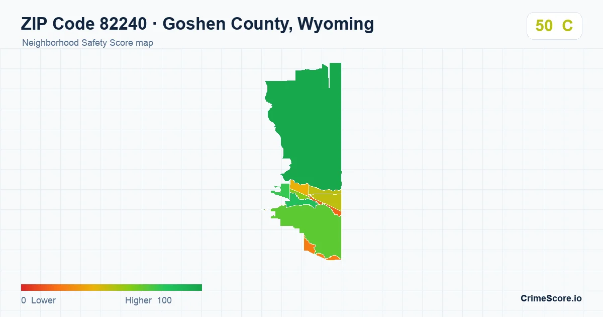 ZIP Code 82240 in Goshen County, Wyoming neighborhood Safety Score map