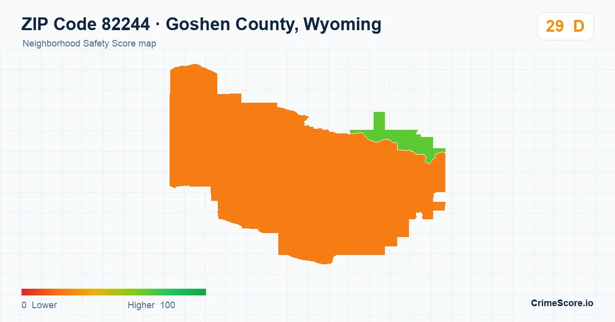 ZIP Code 82244 in Goshen County, Wyoming neighborhood Safety Score map