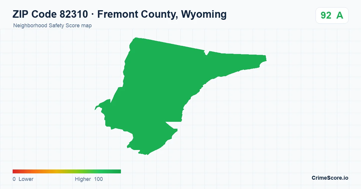 ZIP Code 82310 in Fremont County, Wyoming neighborhood Safety Score map