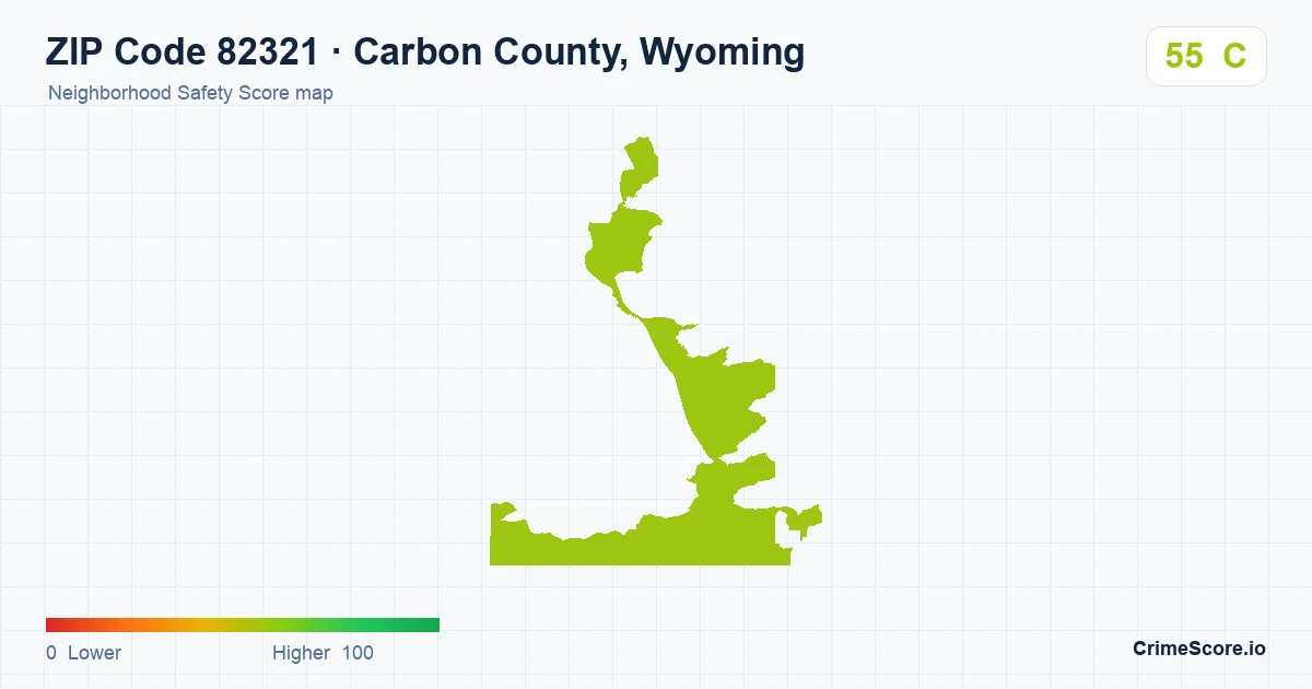ZIP Code 82321 in Carbon County, Wyoming neighborhood Safety Score map