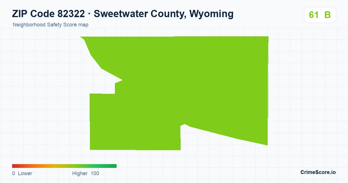 ZIP Code 82322 in Sweetwater County, Wyoming neighborhood Safety Score map