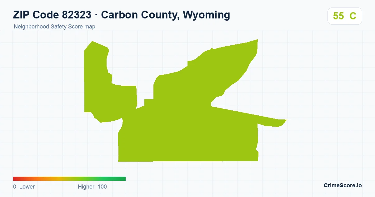 ZIP Code 82323 in Carbon County, Wyoming neighborhood Safety Score map