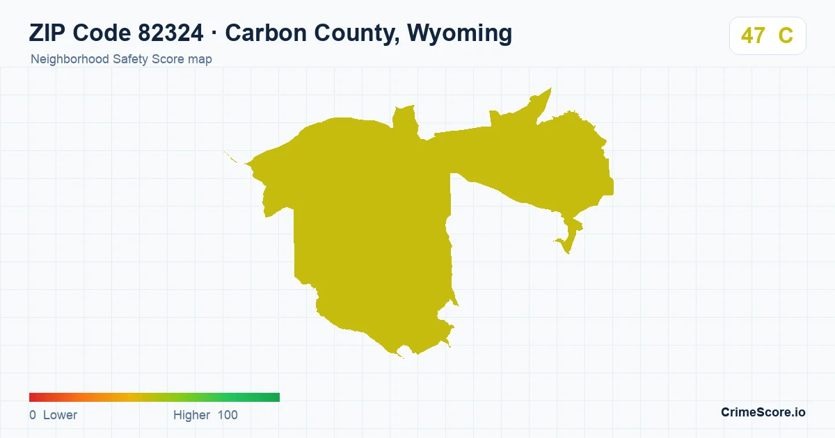 ZIP Code 82324 in Carbon County, Wyoming neighborhood Safety Score map