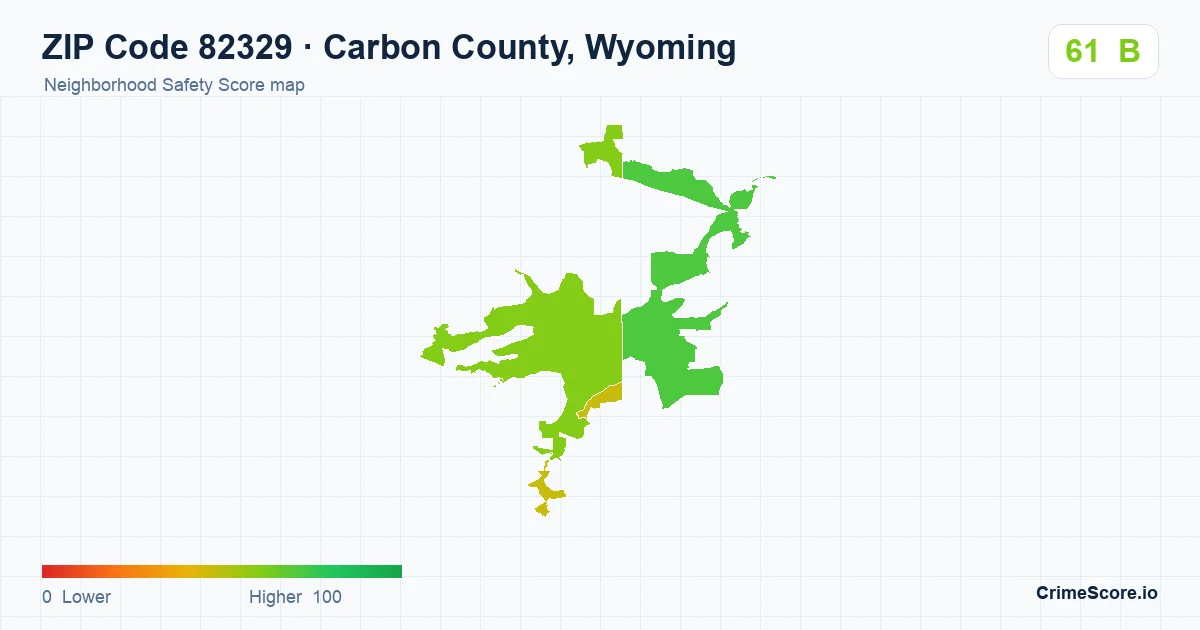 ZIP Code 82329 in Carbon County, Wyoming neighborhood Safety Score map