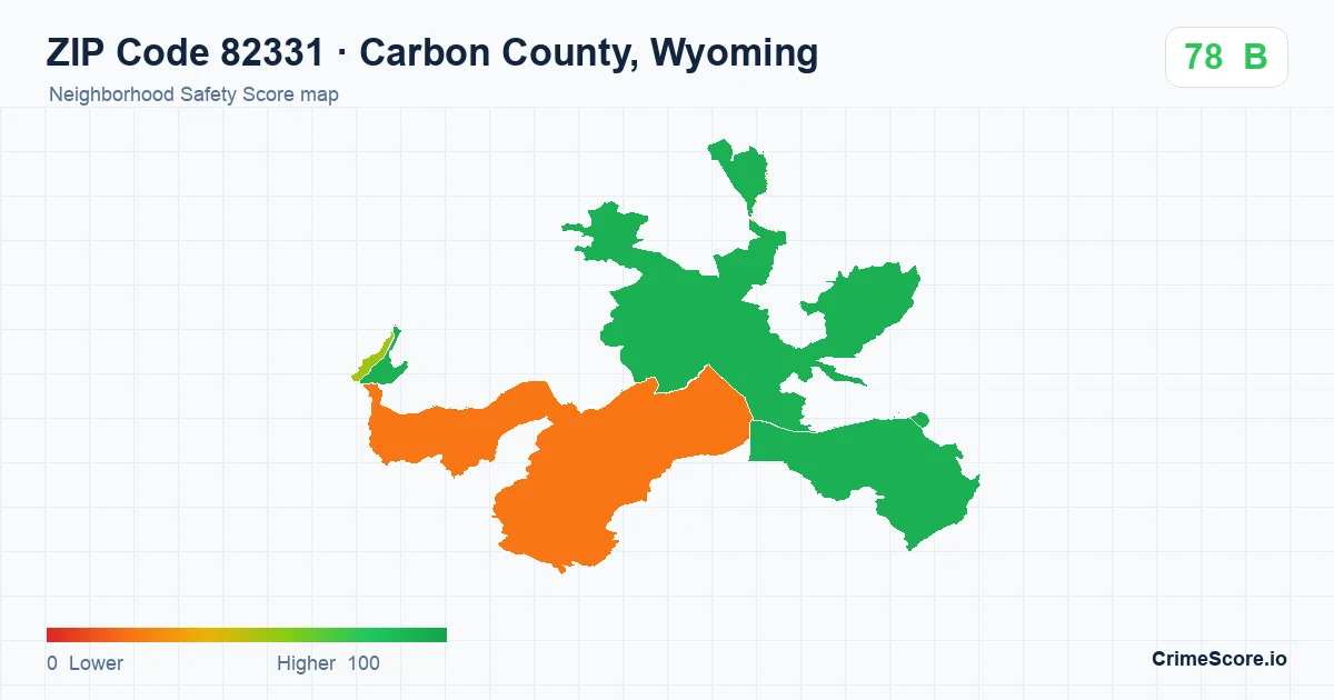 ZIP Code 82331 in Carbon County, Wyoming neighborhood Safety Score map