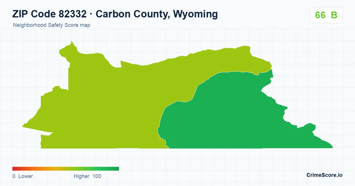 ZIP Code 82332 in Carbon County, Wyoming neighborhood Safety Score map