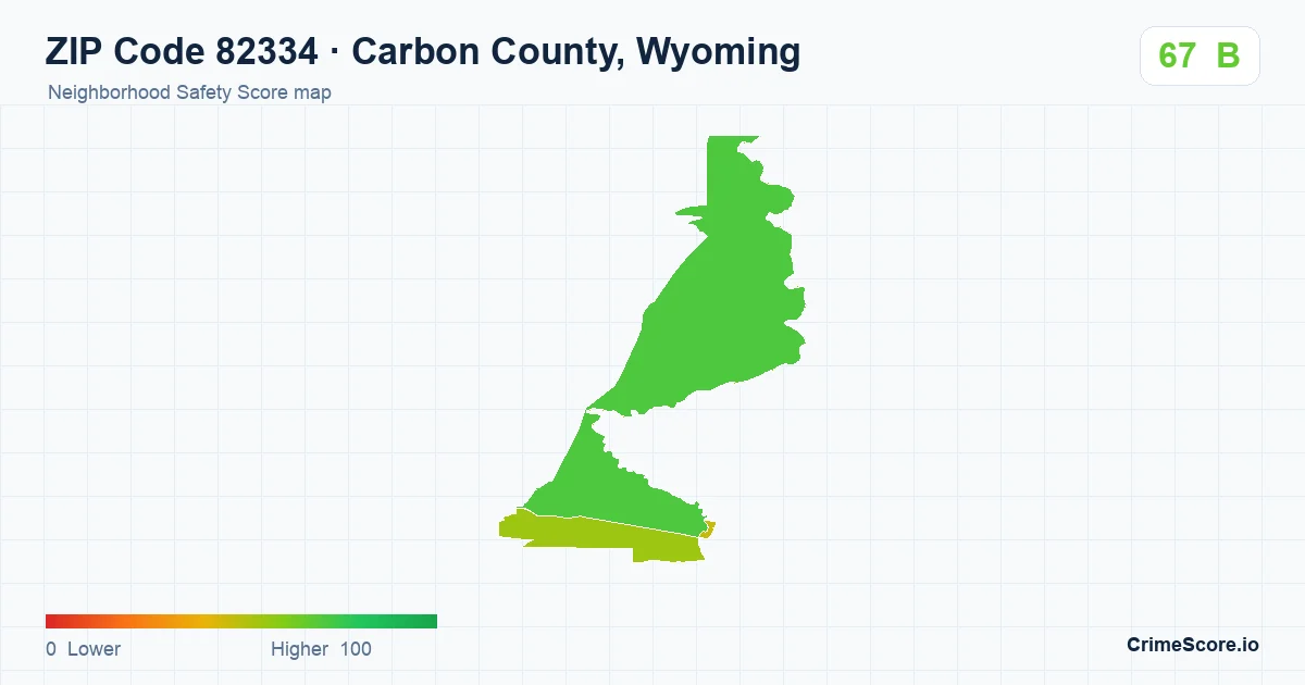 ZIP Code 82334 in Carbon County, Wyoming neighborhood Safety Score map