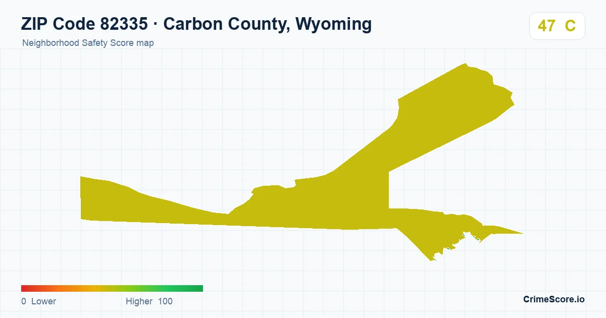 ZIP Code 82335 in Carbon County, Wyoming neighborhood Safety Score map