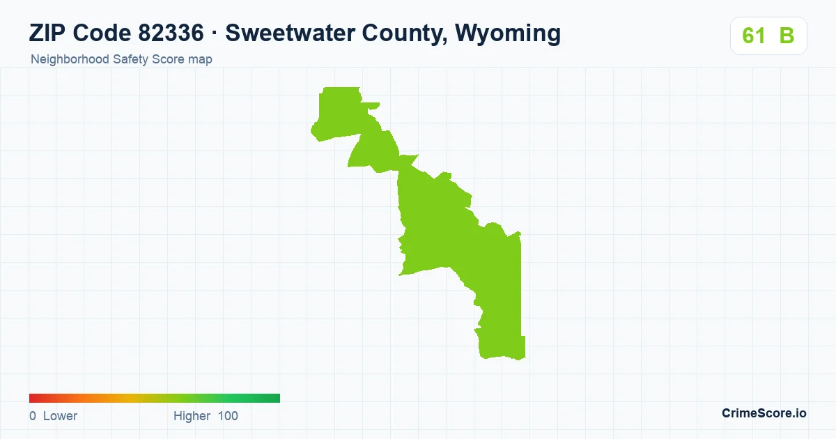 ZIP Code 82336 in Sweetwater County, Wyoming neighborhood Safety Score map
