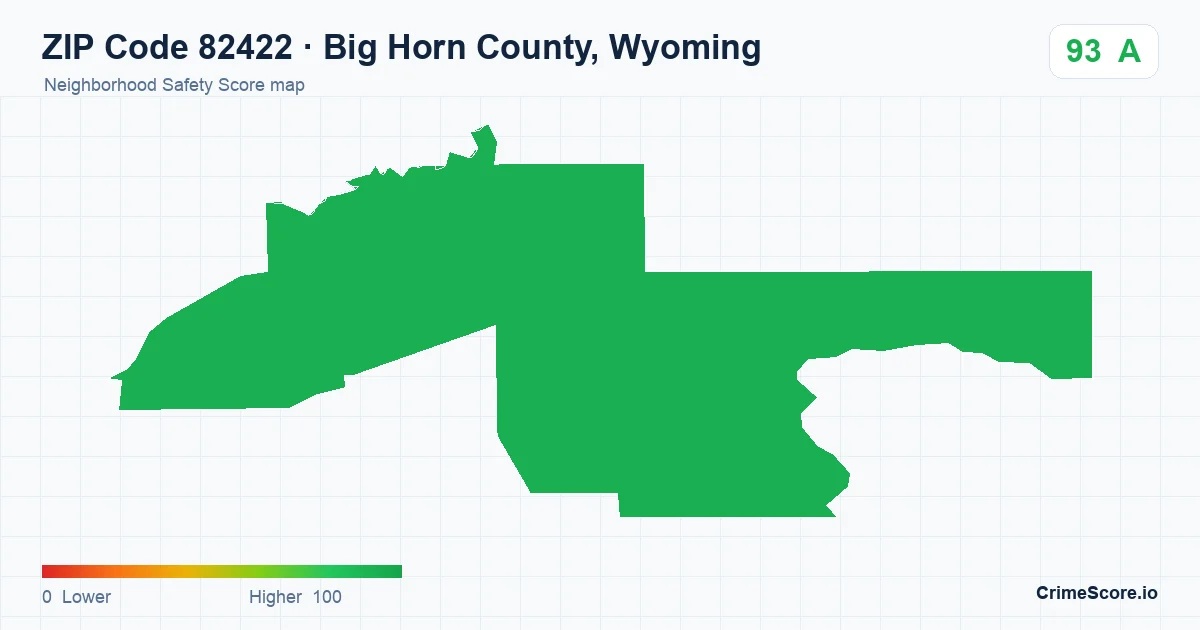 ZIP Code 82422 in Big Horn County, Wyoming neighborhood Safety Score map