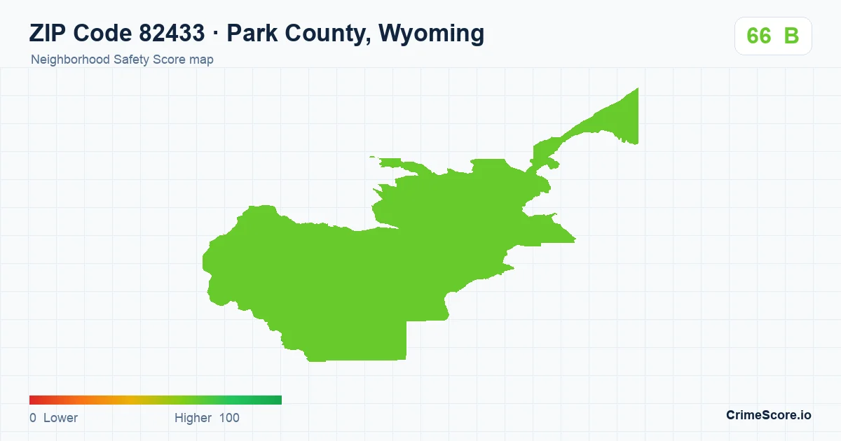 ZIP Code 82433 in Park County, Wyoming neighborhood Safety Score map
