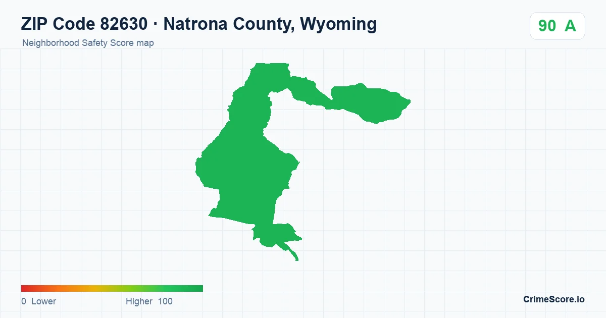 ZIP Code 82630 in Natrona County, Wyoming neighborhood Safety Score map