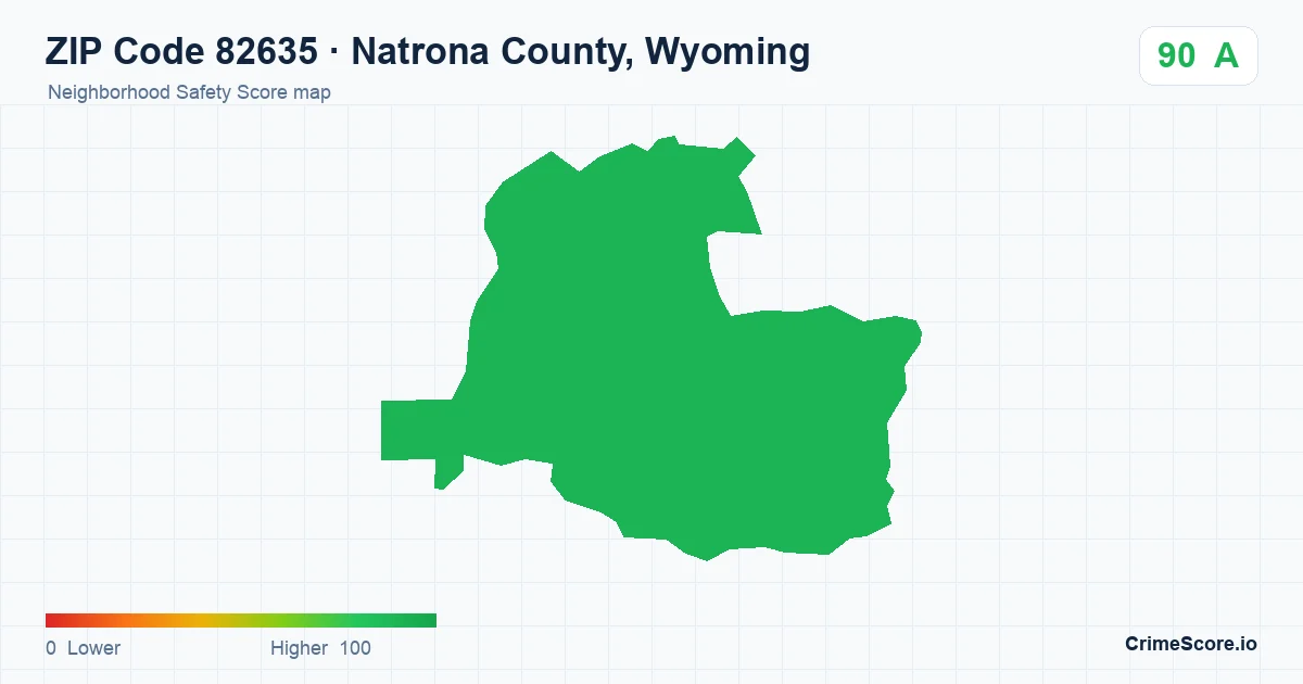 ZIP Code 82635 in Natrona County, Wyoming neighborhood Safety Score map