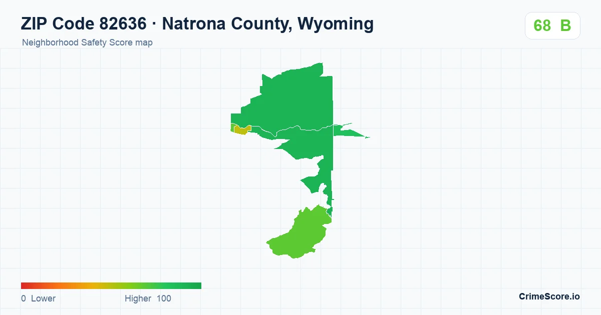 ZIP Code 82636 in Natrona County, Wyoming neighborhood Safety Score map