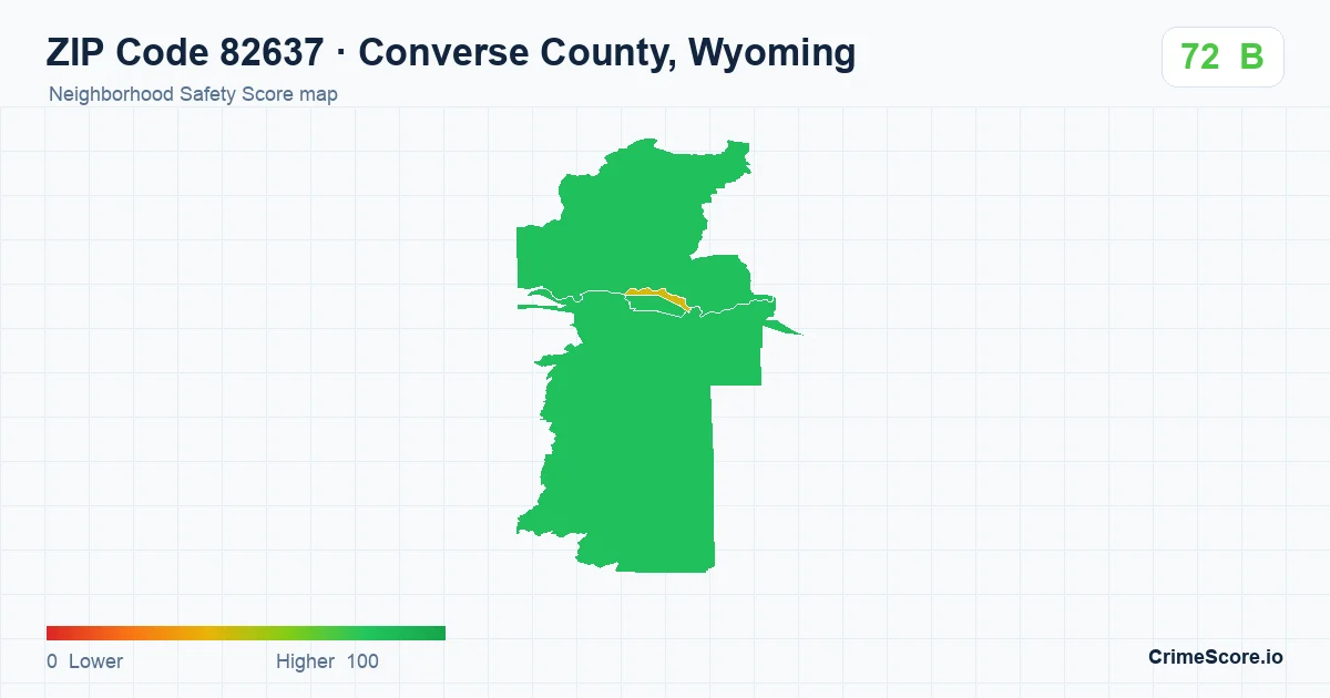 ZIP Code 82637 in Converse County, Wyoming neighborhood Safety Score map