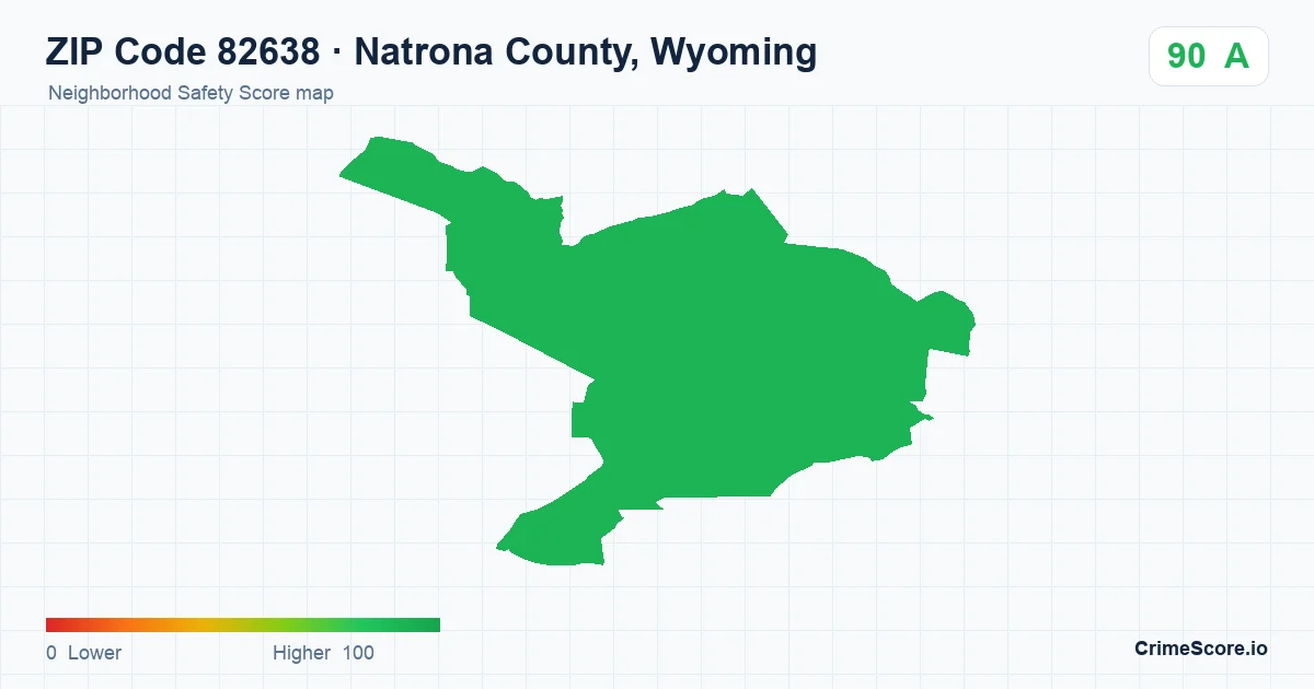 ZIP Code 82638 in Natrona County, Wyoming neighborhood Safety Score map