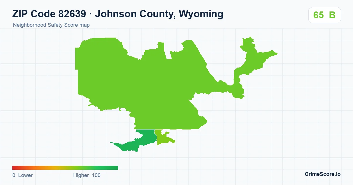 ZIP Code 82639 in Johnson County, Wyoming neighborhood Safety Score map