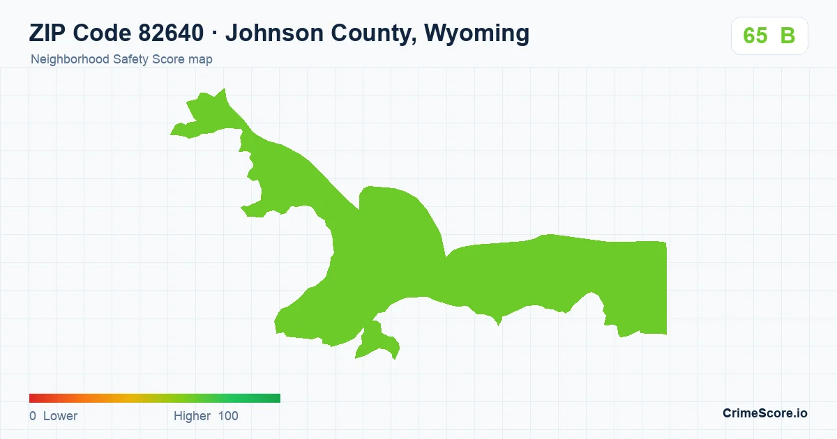 ZIP Code 82640 in Johnson County, Wyoming neighborhood Safety Score map
