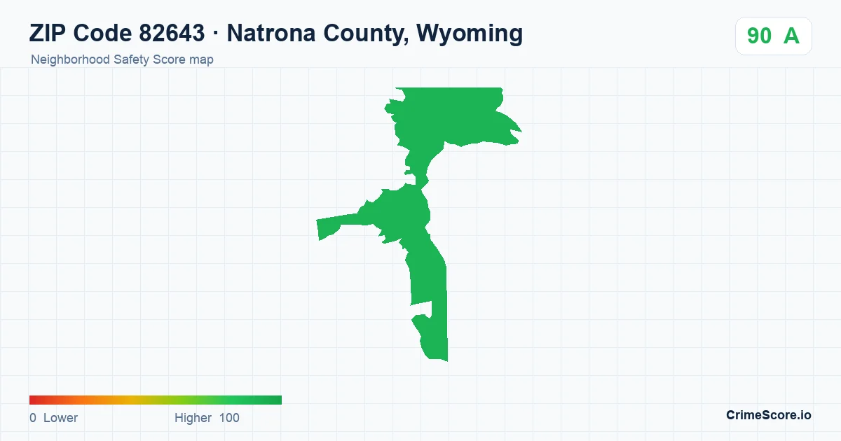 ZIP Code 82643 in Natrona County, Wyoming neighborhood Safety Score map