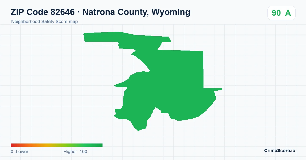ZIP Code 82646 in Natrona County, Wyoming neighborhood Safety Score map