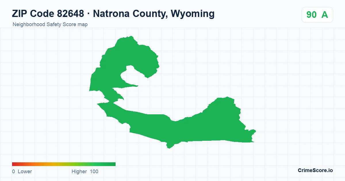 ZIP Code 82648 in Natrona County, Wyoming neighborhood Safety Score map