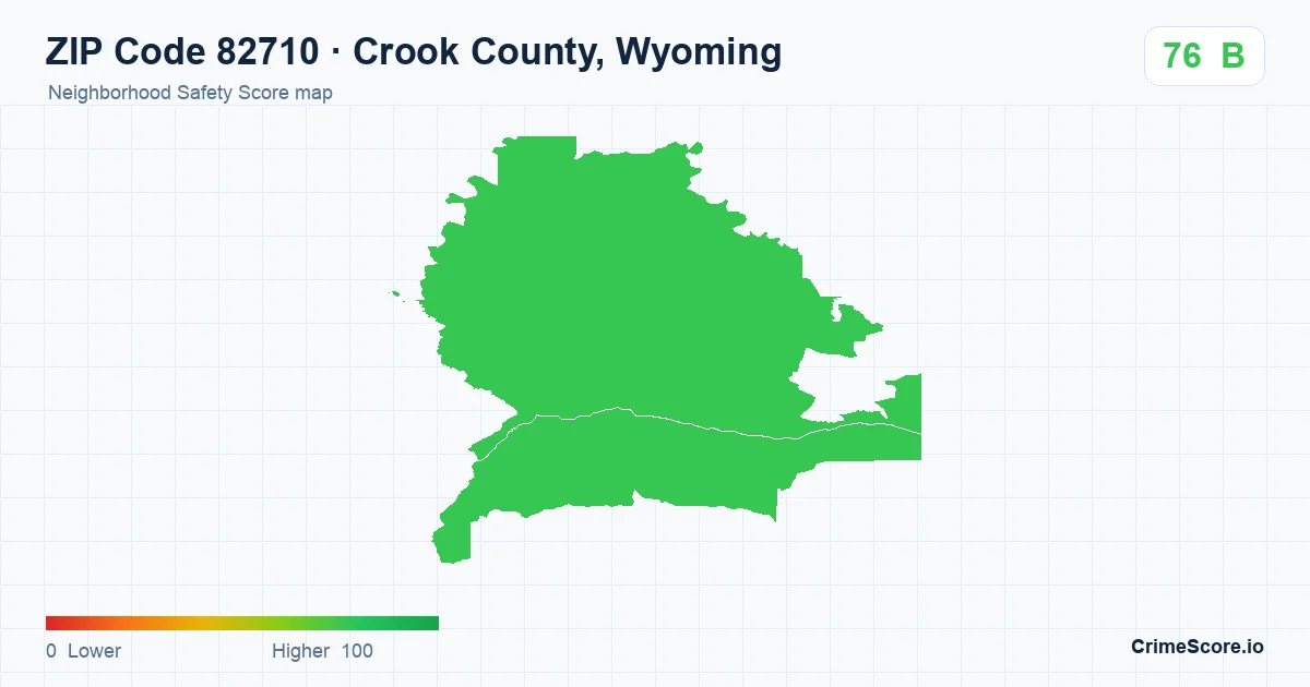 ZIP Code 82710 in Crook County, Wyoming neighborhood Safety Score map
