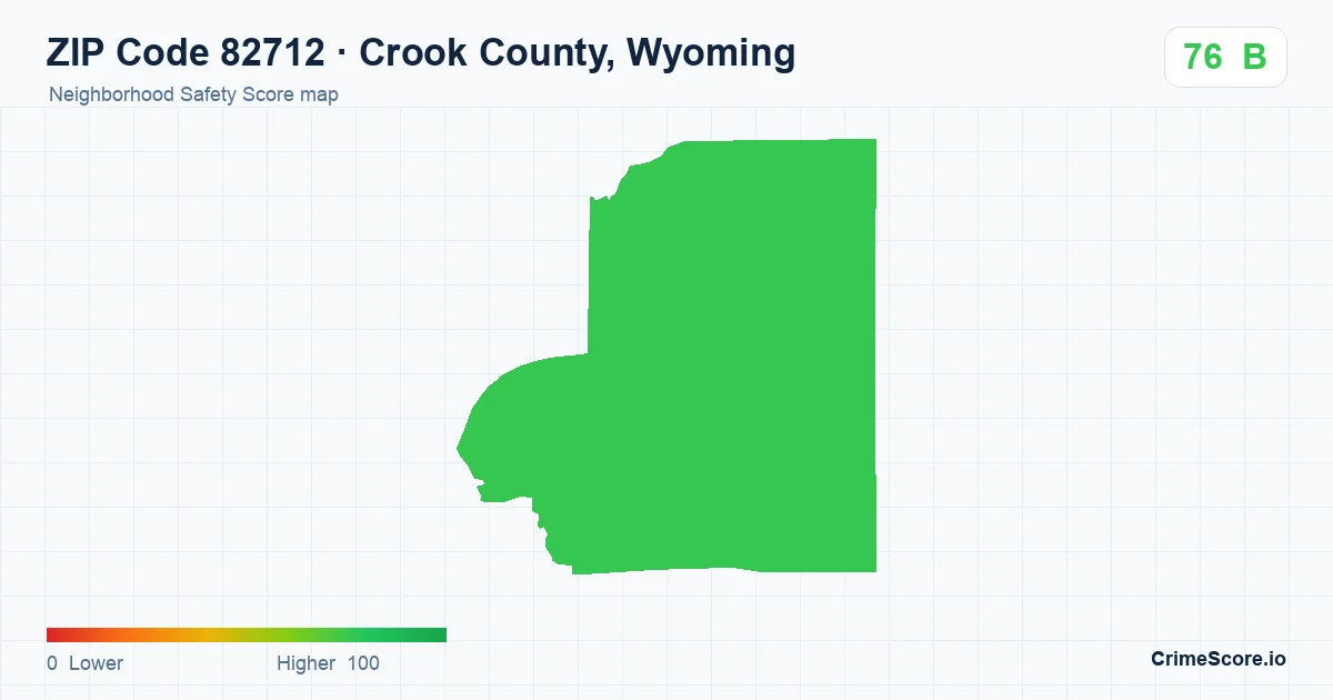 ZIP Code 82712 in Crook County, Wyoming neighborhood Safety Score map